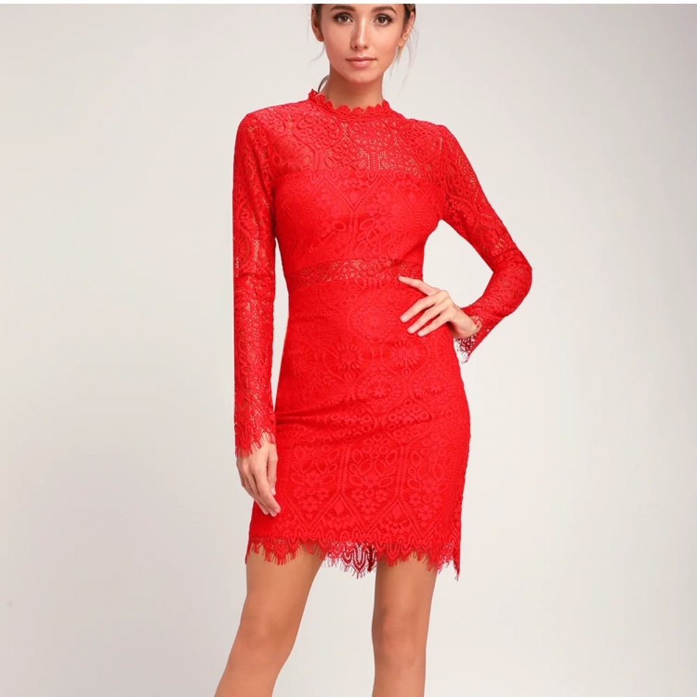 ⭐️⭐️ NWOT Lulu’s Red Dress⭐️⭐️